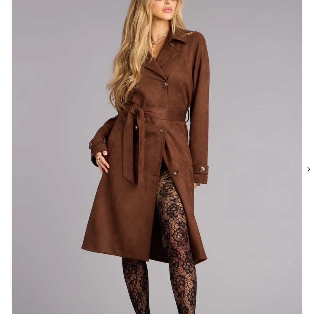 Elegant Brown Women's Trench Coat